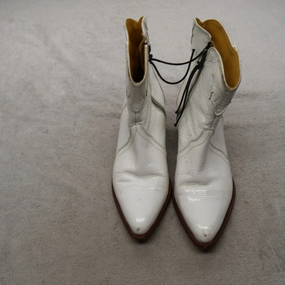 Free People Women 7.5 EU38 Ankle Boots White New Frontier Western 2823748 READ